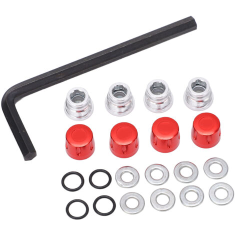 Jeu de 4 écrous de moyeu amovibles en alliage d'aluminium pour voiture RC 1/10, couleur rouge, compatibles avec jantes 1,9 pouce.