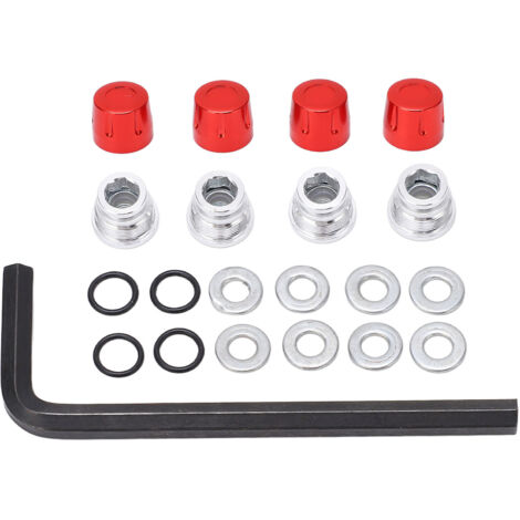 Jeu de 4 écrous de moyeu en alliage d'aluminium démontables pour voiture télécommandée 1/10, compatible avec moyeu 1,9 pouce, couleur rouge.
