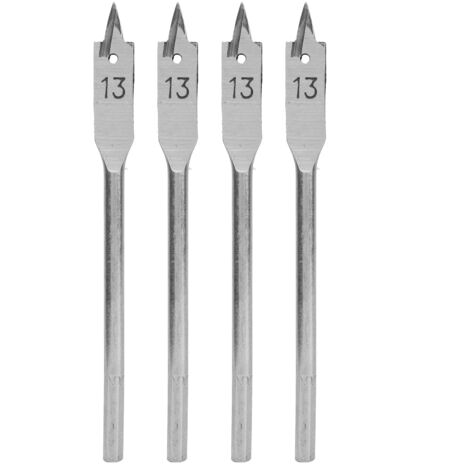 Jeu de 4 mèches plates en acier au carbone pour bois, 13mm - Outils à main de bricolage