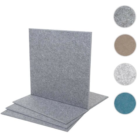 MENDLER Jeu de 4 panneaux muraux acoustiques HWC-L52 - panneaux muraux acoustiques - insonorisant 1qm surface 50x50cm - bleu