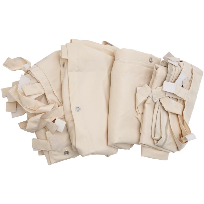 Jeu de 4 parois latérales pour pergola HHG 927, parois latérales de remplacement, polyester 3x3m, crème