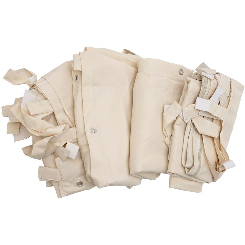 Jeu de 4 parois latérales pour pergola HWC-A22, parois latérales de remplacement, polyester 3x3m - crème