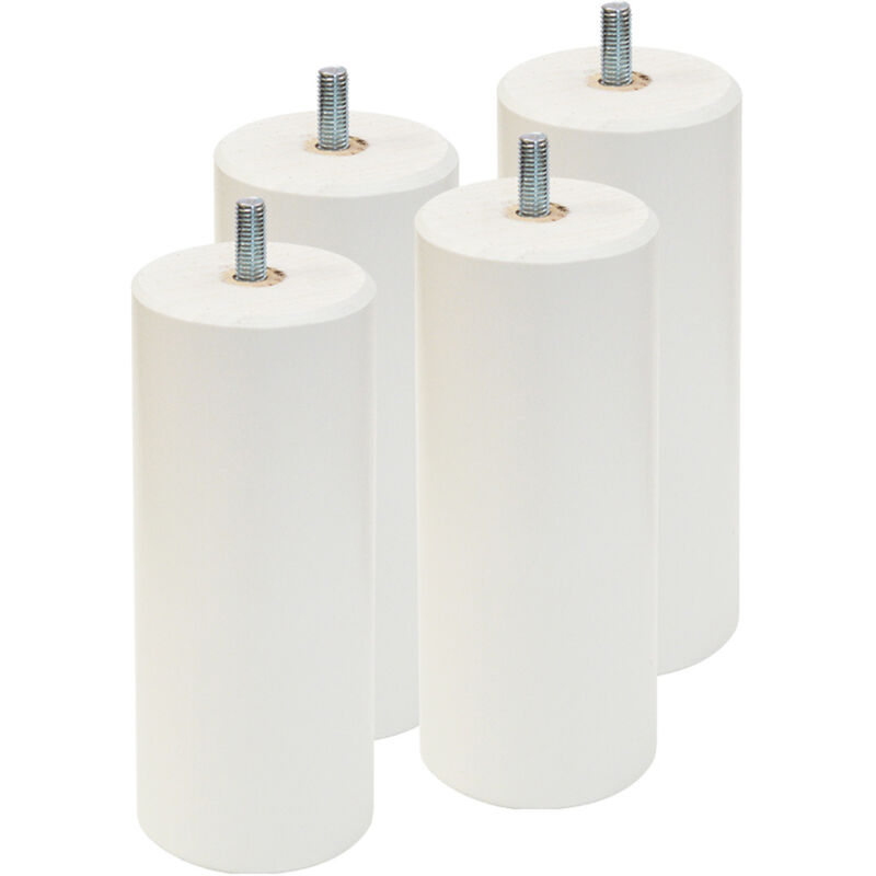 Elea - Jeu de 4 pieds 15 cm blanc pour sommier tapissier