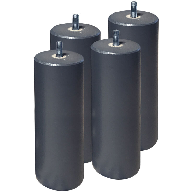 Elea - Jeu de 4 pieds 20 cm gris anthracite pour sommier tapissier