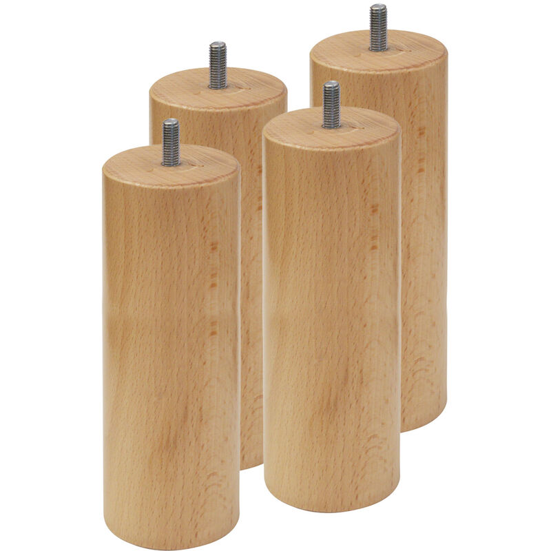 Altobuy - elea - Jeu de 4 pieds 20 cm naturel pour sommier tapissier