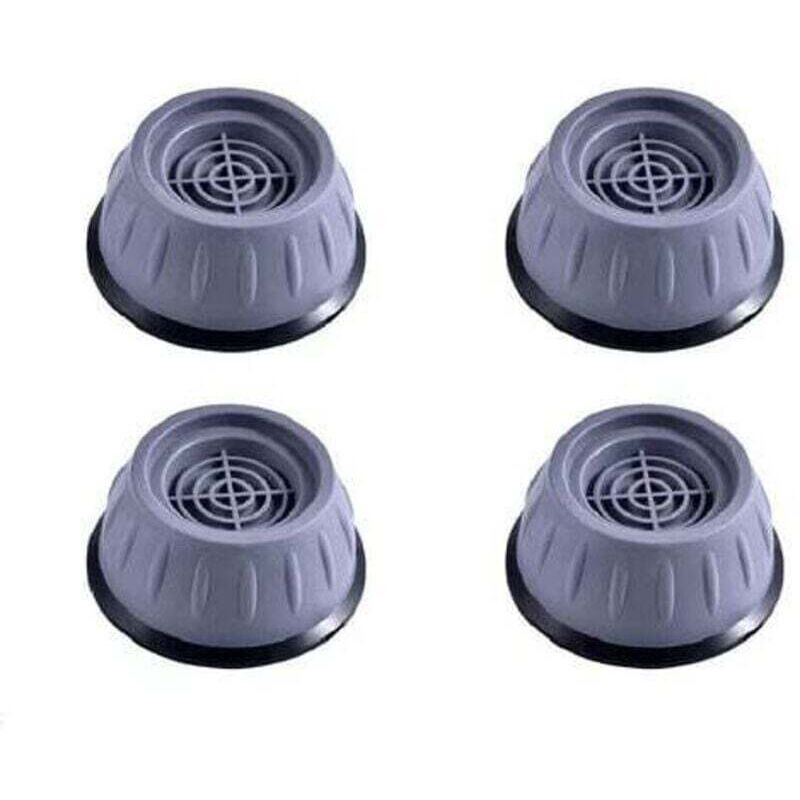 Jeu de 4 Pieds Anti-Vibration Universels pour Machine à Laver et Sèche-Linge - Supports Antidérapants en Caoutchouc Réducteur de Bruit - Compatible