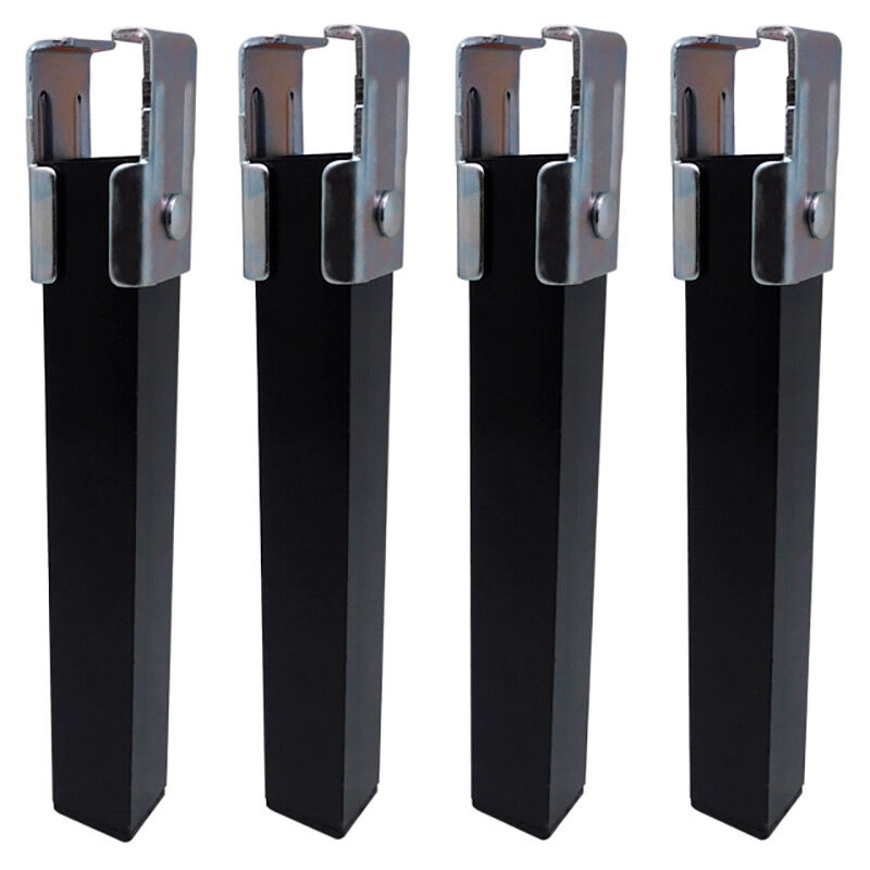 Micel - Jeu de 4 pieds pt25 35x35x255mm sans roulette, noir 96402