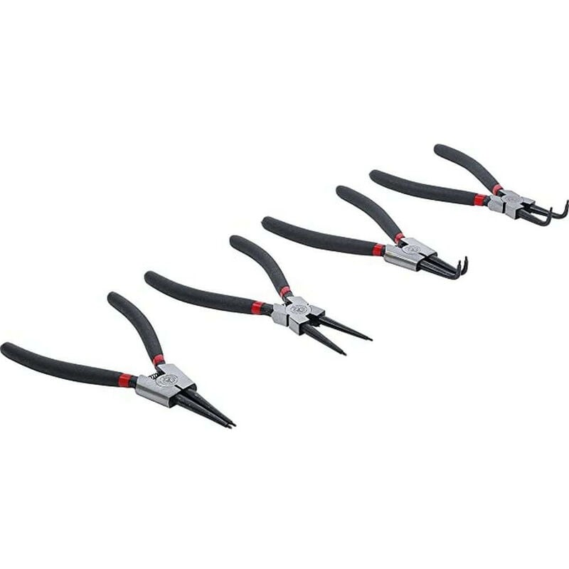 Bgs Technic - Jeu de 4 pinces a circlips interieur, exterieur droites et coudees 175mm bgs diy