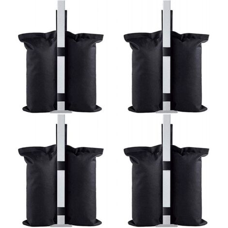 Jeu de 4 Poids pour Tonnelle, Poids Tonnelle Industrielle 600D, Revêtement Intérieur en PVC, Sac de Sable pour Tonnelle pour Tente Pop-up, Auvent ou Parasol (Double-Tube)