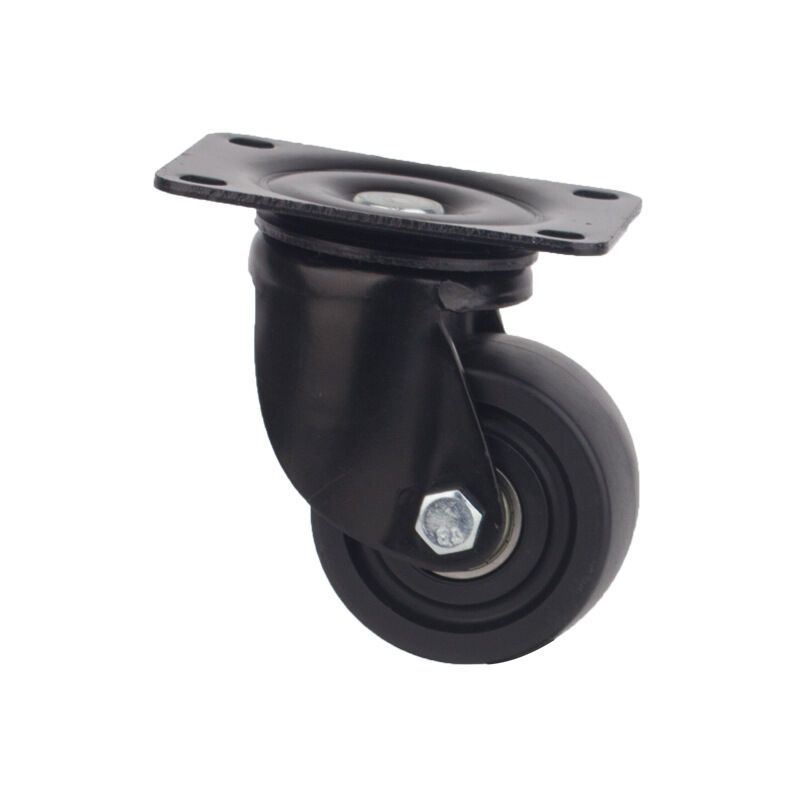 Serbia - Jeu de 4 roulettes noires avec plaque de montage, diamètre 50 mm, plastique et acier, noir