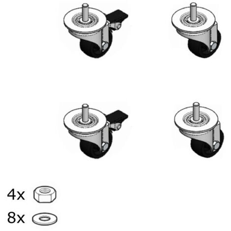 Jeu de 4 roulettes pour coffrets 19 pouces Linkeo LEGRAND 646248