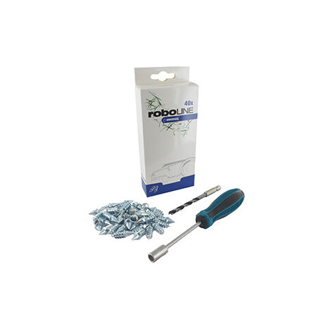 jeu de 40 pointes universelles avec outil de montage pour tous les modèles de tondeuses robot avec roue plastique. procure une m