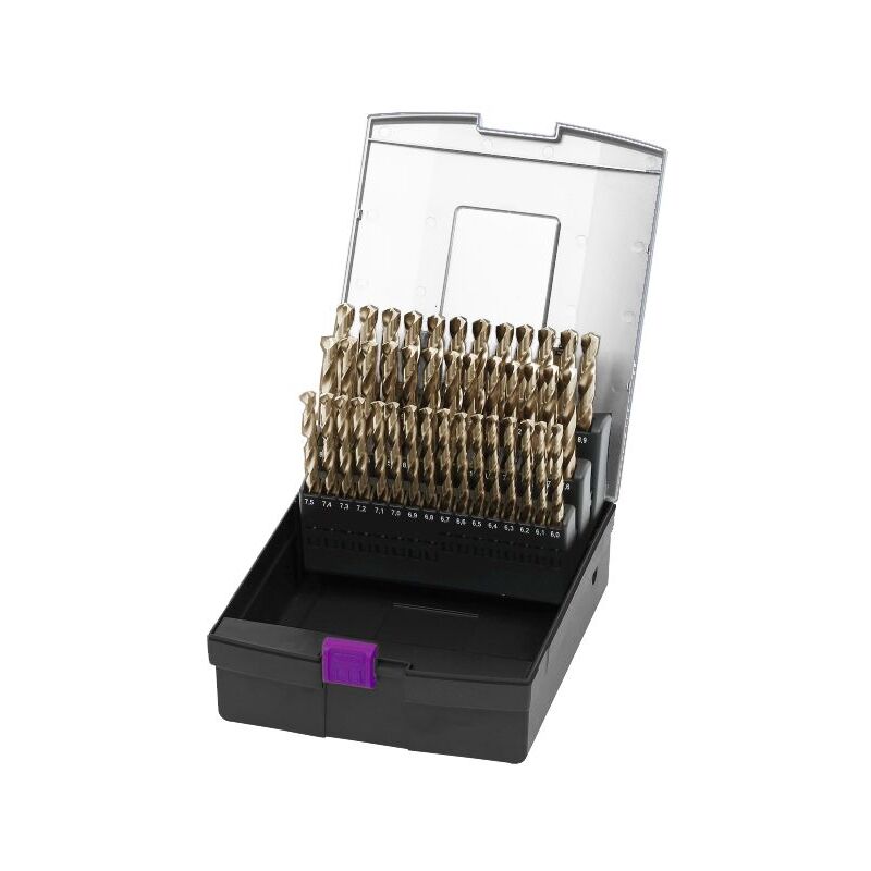 Optimum - Jeu de 41 forets hélicoïdaux pro HSS-Cobalt DIN338-G 6 à 10 mm par 0,1 mm DRCO41