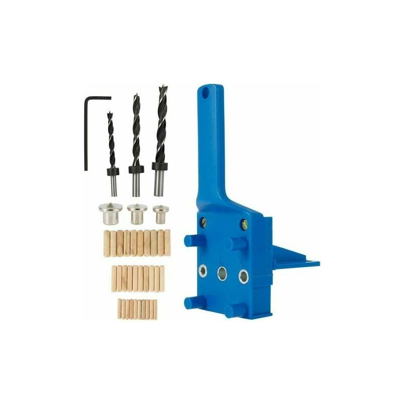 Jeu de 41 pièces Gabarit de perçage pour goujons, Guide de perçage pour goujons en bois avec butée parallèle, Kit de gabarit de chevillage avec