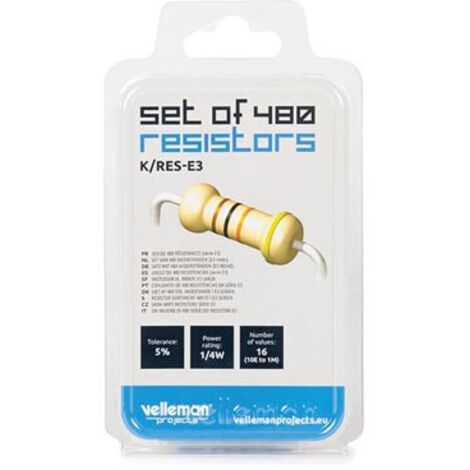 JEU DE 480 RÉSISTANCES (SÉRIE E3) VELLEMAN K/RES-E3