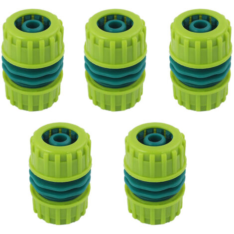jeu de 5 adaptateurs de réparation 12 mm - pour tuyau d'arrosage 1/2 pouce - plastique ABS, vert clair