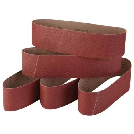 Jeu de 5 bandes abrasives en corindon fin 100 x 915 cm granulométrie 60/80/120/240/320--