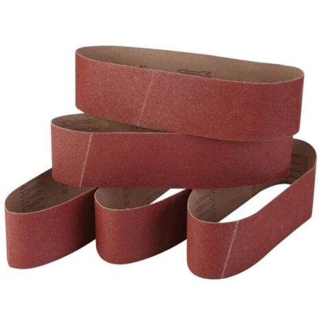 Jeu de 5 bandes abrasives en corindon fin 100 x 915 cm granulométrie 60/80/120/240/320--TRIMEC