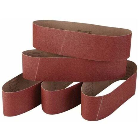 Jeu de 5 bandes abrasives en corindon fin 100 x 915 mm granulométrie 60/80/120/240/320