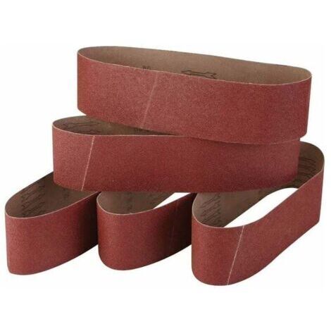 Jeu de 5 bandes abrasives en corindon fin 100 x 915 mm granulométrie 60/80/120/240/320