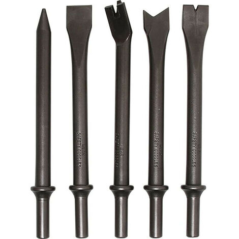 Jeu de 5 burins de rechange pour marteaux burineurs a tige de 10 mm