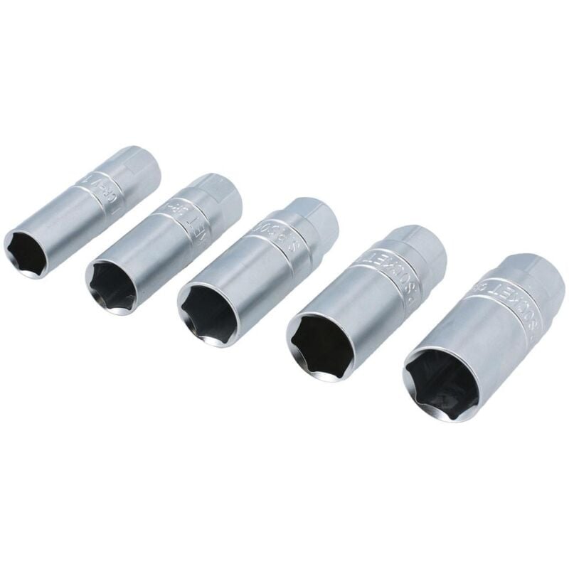 Laser Tools - Jeu de 5 douilles a bougies 14/16/18/19/21 mm paroi minces,laser 8292