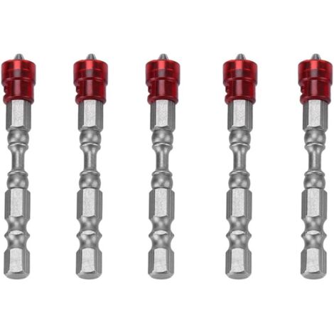 Jeu de 5 embouts de tournevis magnétiques en acier S2, tête cruciforme PH2, tige de 64,5 cm pour vis à plaques de plâtre, entraînement magnétique antidérapant, perceuse-AquaForge