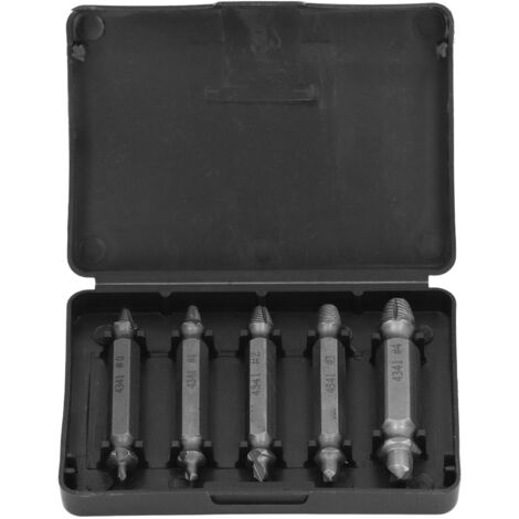 Jeu de 5 extracteurs de vis en acier rapide, double tête, avec boîte de rangement