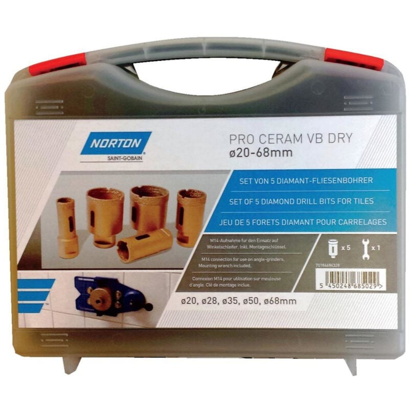 Norton - clipper Forets à carrelage extreme 6/8/10/12/35/45/68 mm type sanitaire 9pcs - 70184694419