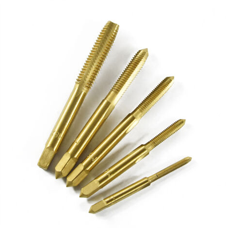 Jeu de 5 tarauds à main HSS métriques M3 à M8, pour machines-outils et métaux, filetage précis et durable, étui de rangement