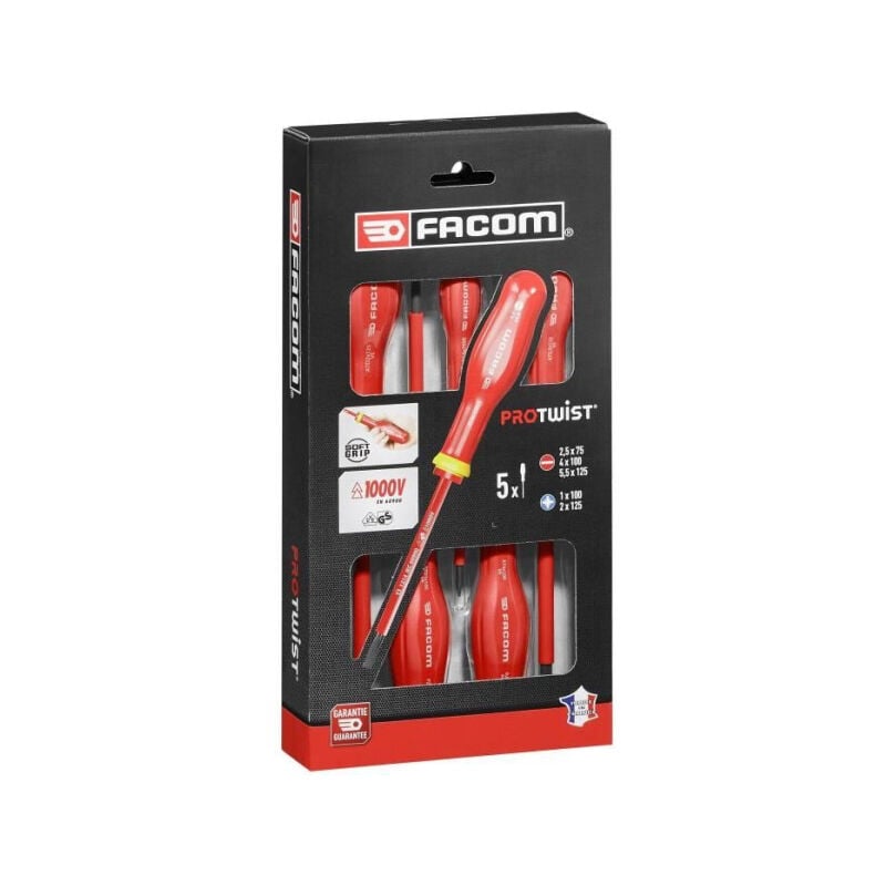 Facom - Jeu de 5 tournevis isolés AT5VE.PB - 1000V