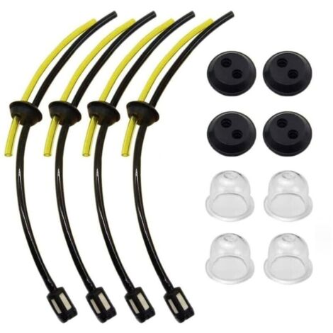 Jeu de 5 tuyaux de carburant, pièces de rechange pour débroussailleuse avec filtre et ampoule d'amorçage de carburant pour taille-haie et coupe-bordures