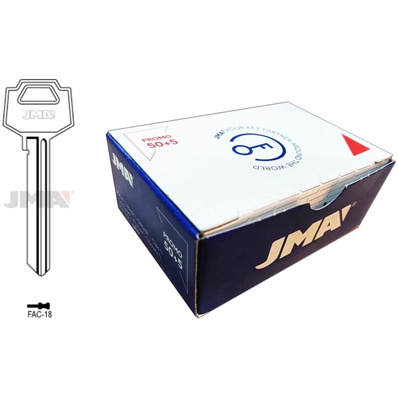 Fplus - Jeu de 50 clés jma de type b avec 5 clés gratuites FAC:18 en acier
