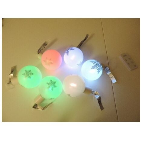 BLACHÈRE ILLUMINATION Jeu de 6 boules décorées LED à piles 1.5V (non incl) Ø 80mm animées RGB avec télécommande intérieur/extérieur BLACHERE JFA71