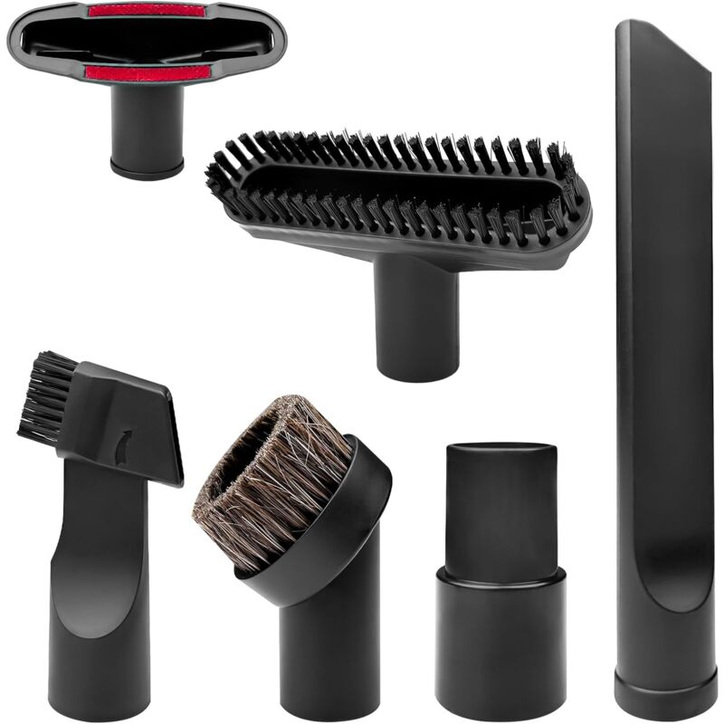 Jeu de 6 Brosses Aspirateur, Embout Aspirateur, Accessoires pour Aspirateurs, D'Aspirateurs Brosses Outil, Kit D'Aspirateur Embouts, Suceur Buses,