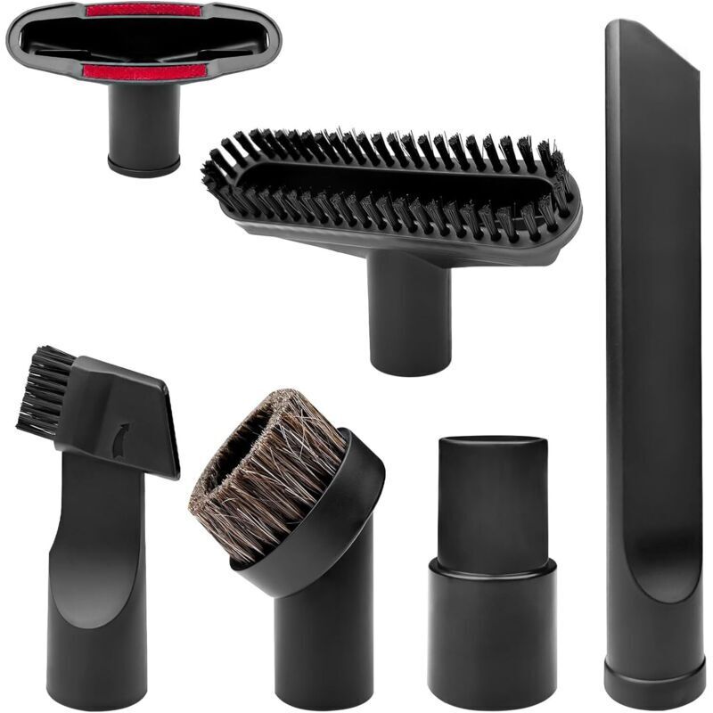 Jeu de 6 Brosses Aspirateur, Embout Aspirateur, Accessoires pour Aspirateurs, D'Aspirateurs Brosses Outil, Kit D'Aspirateur Embouts, Suceur Buses,