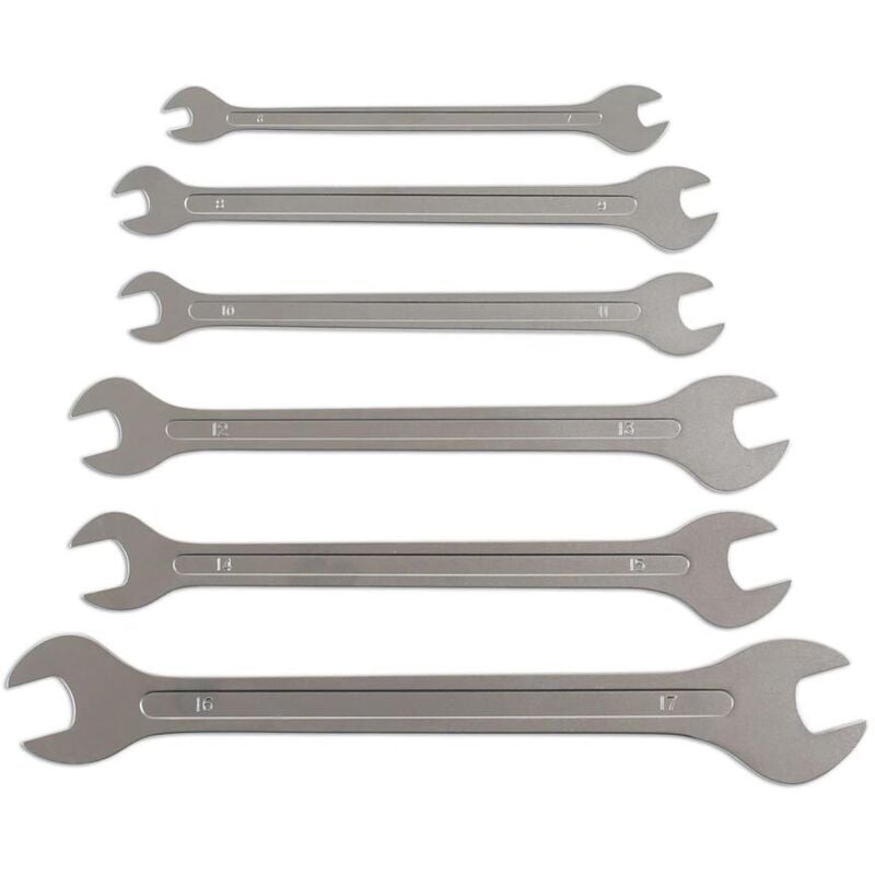 Laser Tools - Jeu de 6 cles a fourches ultra minces extra plates