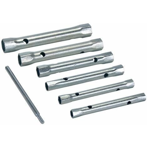 JEU DE 6 CLÉS TUBULAIRES DOUBLES MÉTRIQUES 8 - 19 MM SILVERLINE 589709