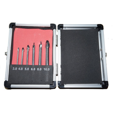Jeu De 6 Embouts Ailettes Pour Verre Et Céramique Pour Perceuse 3/4/5/6/8/10 Mm