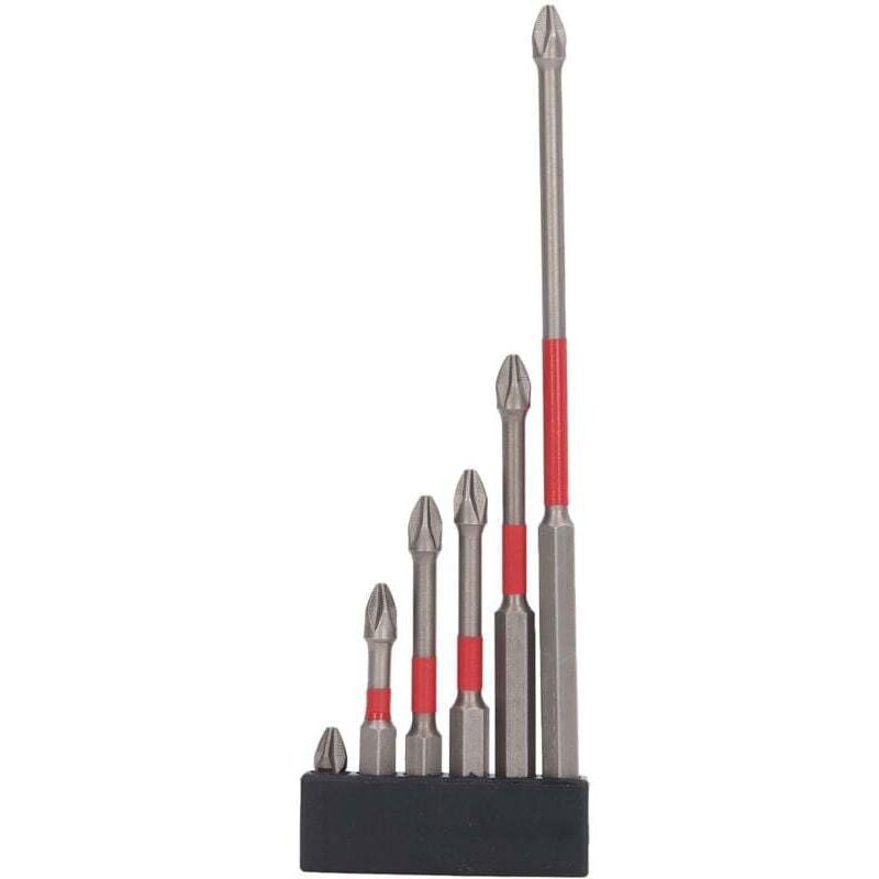 Image of Jeu De 6 Embouts Tournevis Électrique À Tête Cruciforme Acier Allié Magnétique Puissant