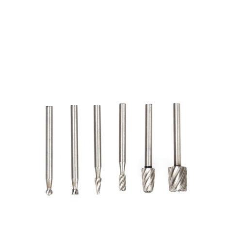 Jeu de 6 fraises HSS pour outil rotatif, diamètre de tête 3,17 mm à 8 mm, SG