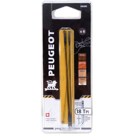 Jeu de 6 lames à goujons 127x2x0,25 mm - 18 TPI