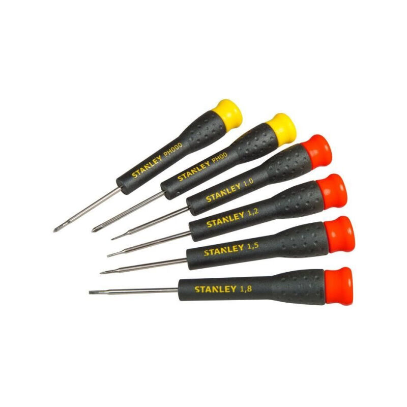 Stanley - Jeu de 6 Micro Tournevis STHT0-62631 - 4 Fente + 2 Phillips