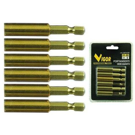 Jeu de 6 porte-inserts magnétiques Vigor Crv, 60 mm