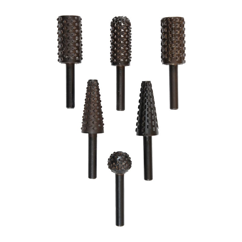 KWB - Einhell 49495500 Jeu de 10 râpes pour fraiser la sculpture sur bois et tôle Ø6mm