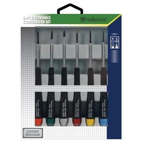 Jeu de 6 tournevis de précision (plat + cruciforme)
