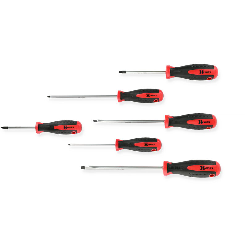 Hanger - Jeu de 6 tournevis plats et cruciformes pz 131090