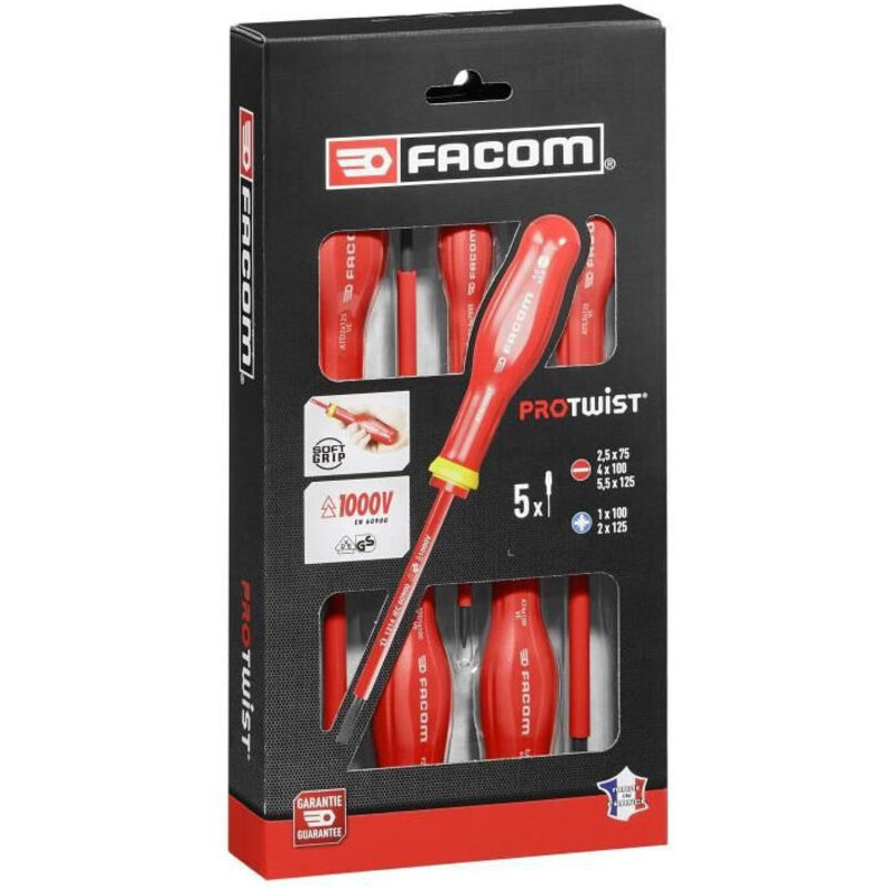 Facom Coffret de 5 Tournevis Isolés