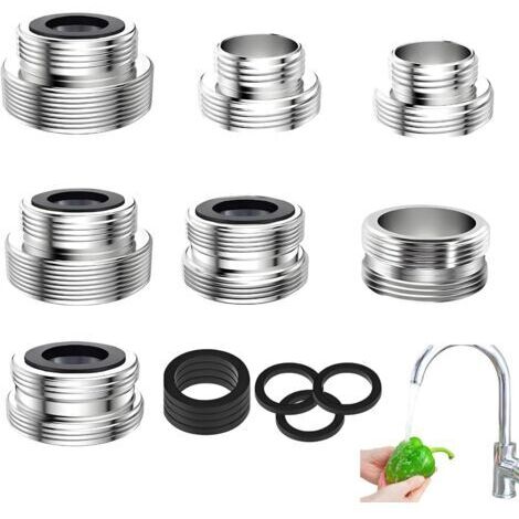 Jeu de 7 adaptateurs pour robinet en cuivre, kit complet pour jardin et cuisine avec joints anti-fuite