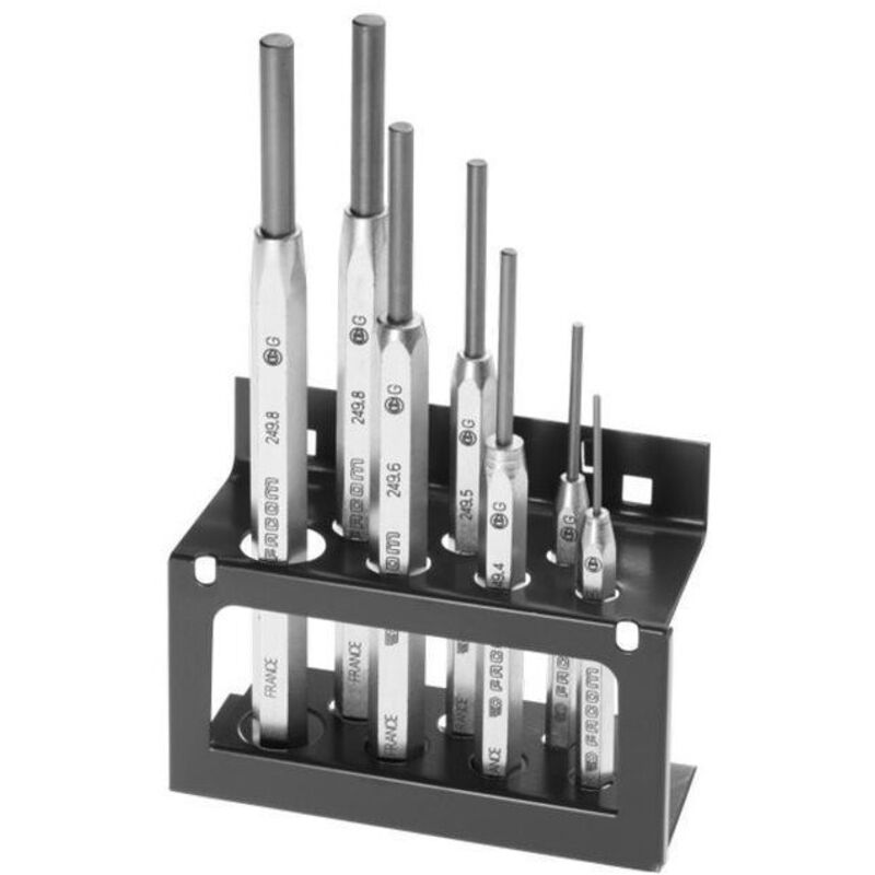 Jeu de 7 chasse-goupilles gainés 2 à 8mm sur support Facom 249.JS7